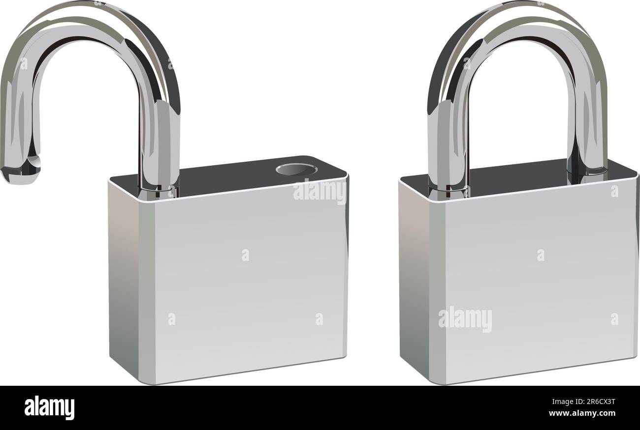 Two padlocks in open and closed positions Stock Vector Image & Art - Alamy