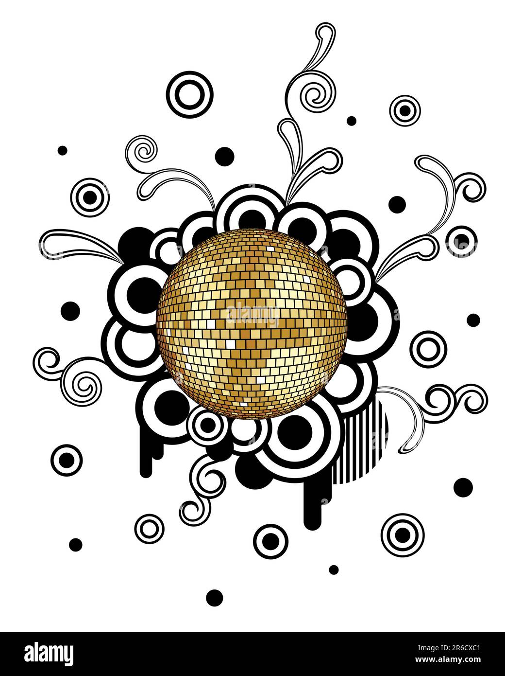 Sticker gold disco ball starburst