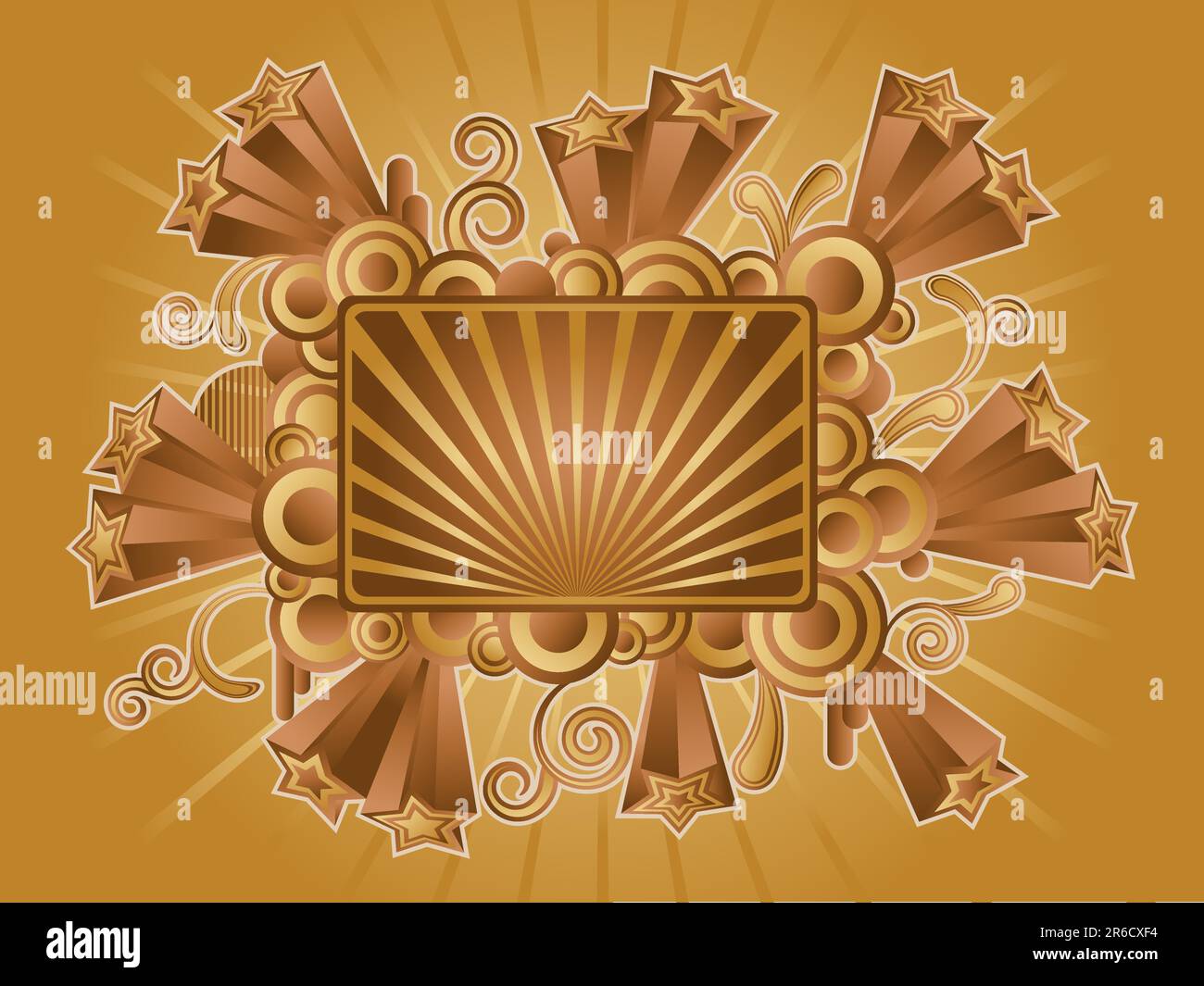 Abstract vector retro background with banner for your text. Stock Vector
