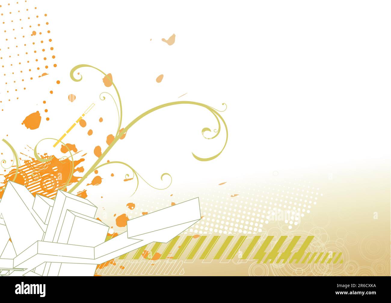 Vector illustrator of urban floral background on the grunge style Stock ...
