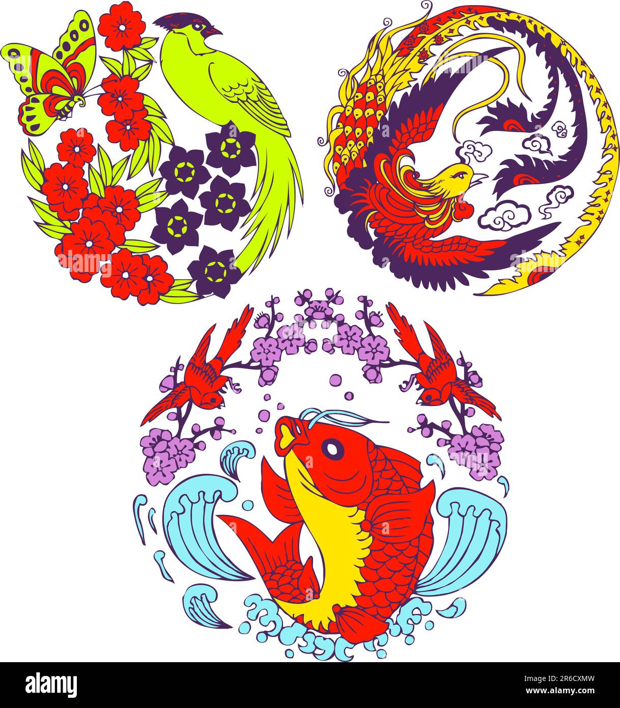classic-chinese-tree-bird-emblem-stock-vector-image-art-alamy