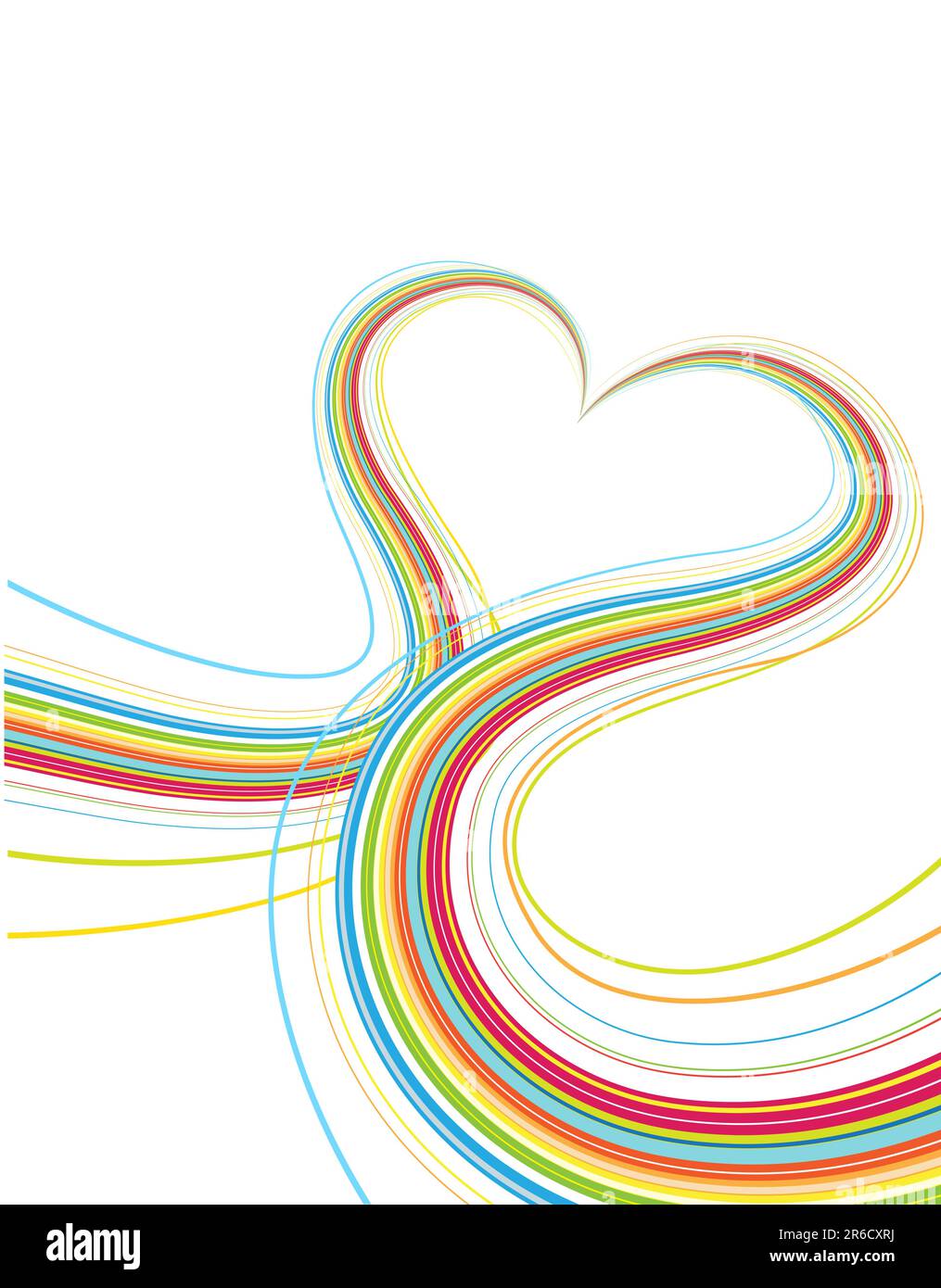 Vector illustrator of Colorful lines crossing each other on heart shape Stock Vector
