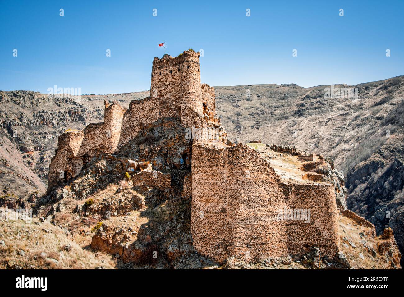 Şeytan Castle (Devil's Castle), almost Invincible fortress built by the  Georgians in early medieval times, Ardahan Province, Turkey Stock Photo
