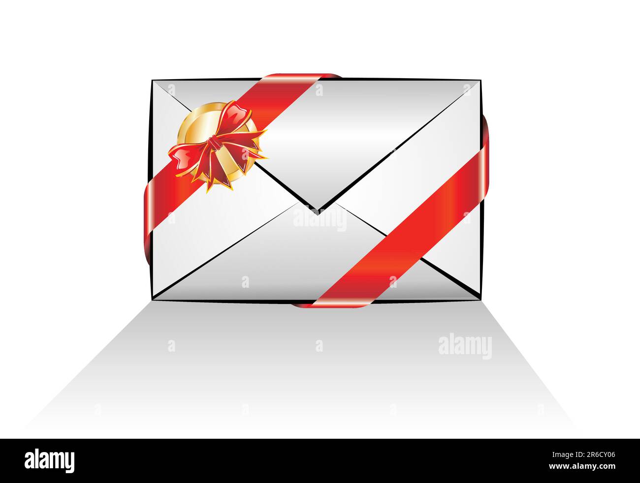 Colorful Red and Gold Christmas Email Message Icon Stock Vector