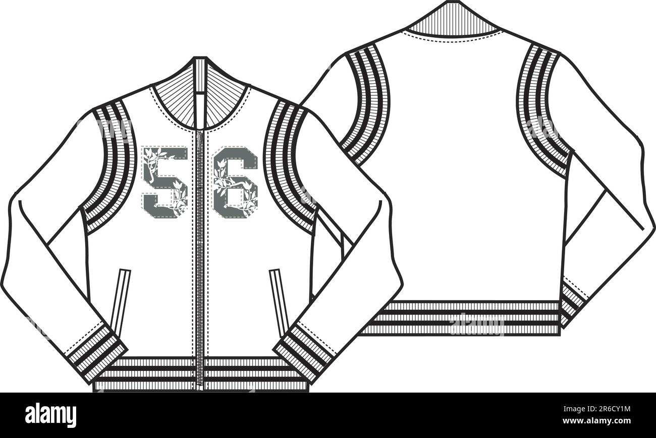 lady baseball style jacket Stock Vector