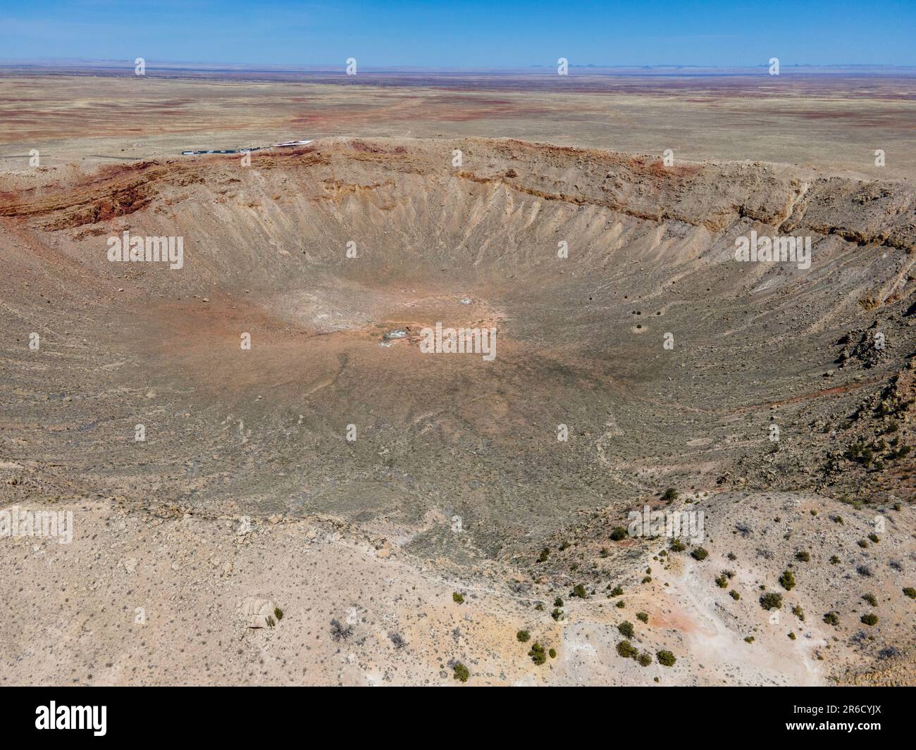 Aerial photograph of Meteor Crater, near Winslow, Arizona, USA. Stock Photo