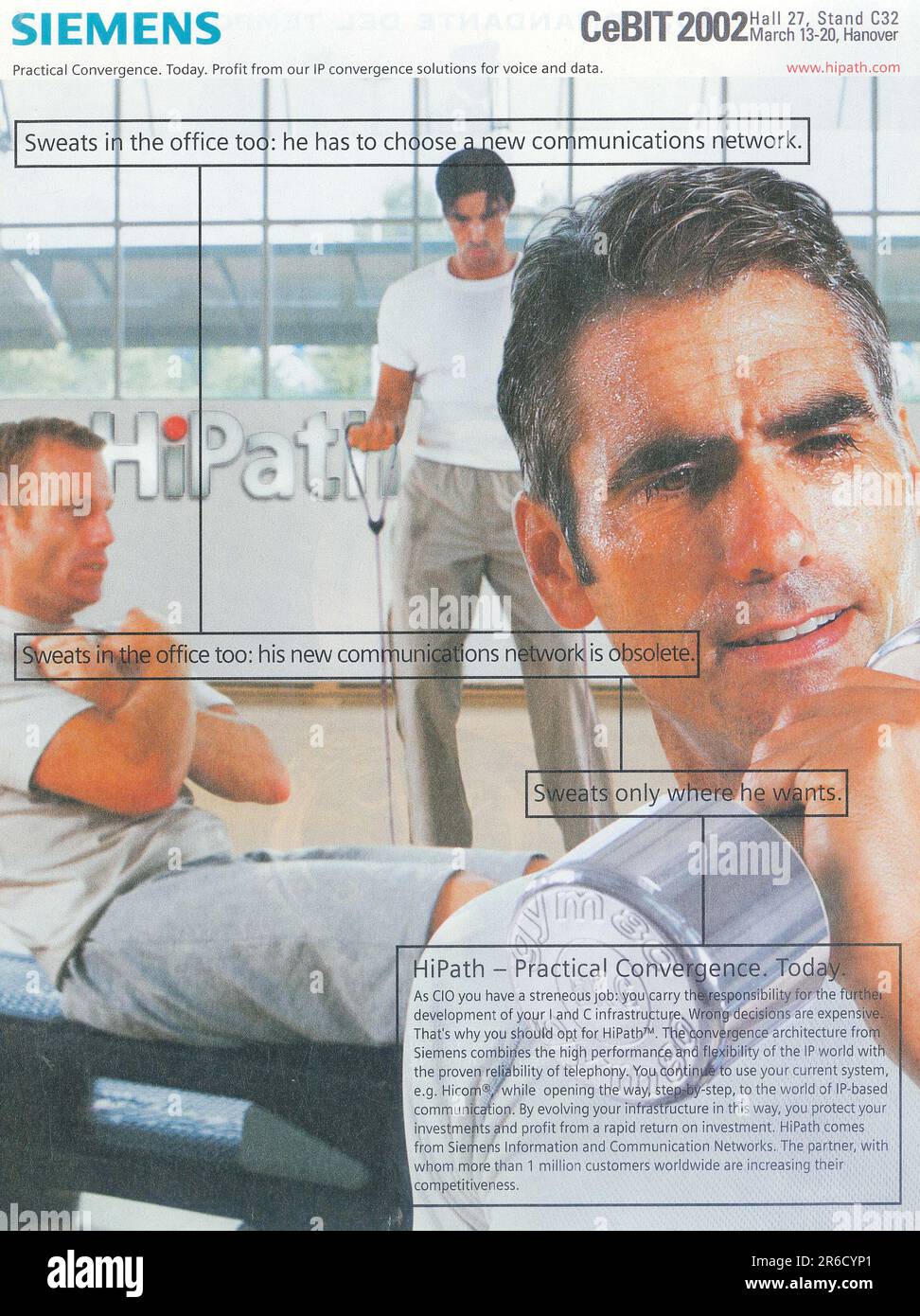 Communication Advert Siemens HiPath - digital communications advert in a magazine 2002 ...