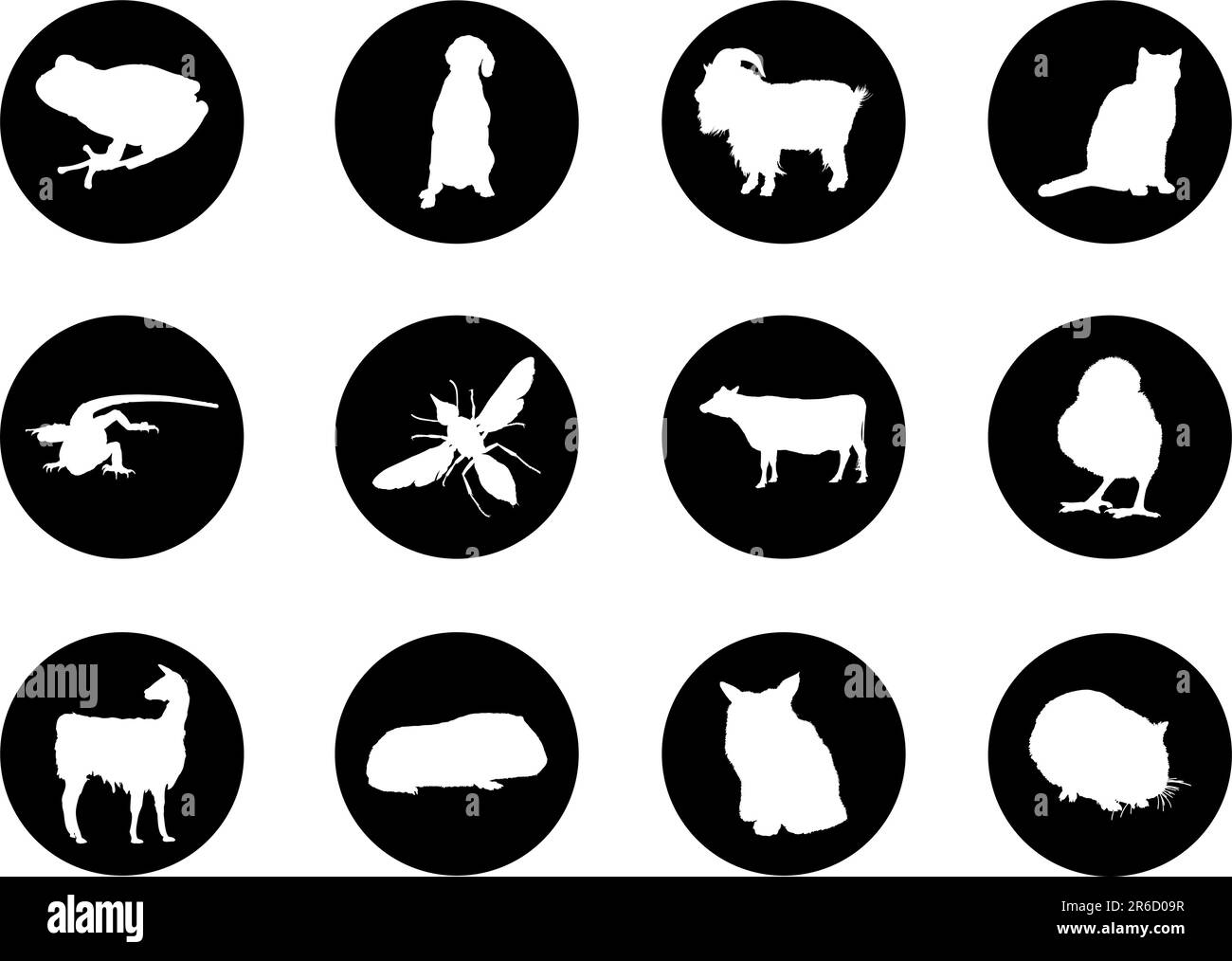 African animals painting Black and White Stock Photos & Images - Alamy