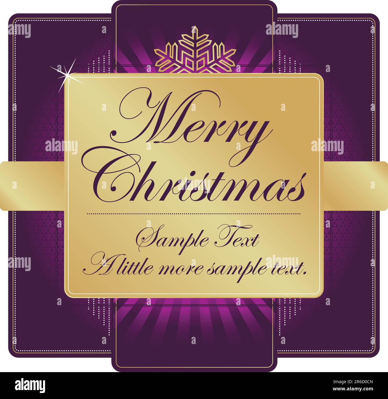 Ornate Purple and Gold Christmas Label with room for your own text