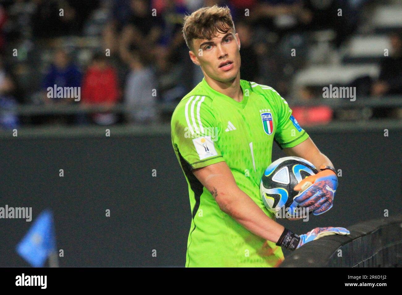 La Plata, Argentina. 08th June, 2023. Sebastiano Desplanches of Italy, during the match between Italy and South Korea for the semifinal FIFA U-20 World Cup Argentina 2023, at Ciudad de La Plata Stadium, in La Plata, Argentina on June 08. Photo: Pool Pelaez Burga/DiaEsportivo/DiaEsportivo/Alamy Live News Credit: DiaEsportivo/Alamy Live News Stock Photo