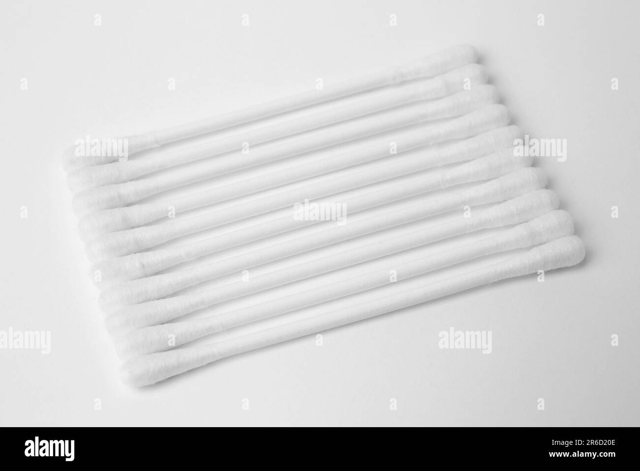 Many clean cotton buds isolated on white Stock Photo Alamy
