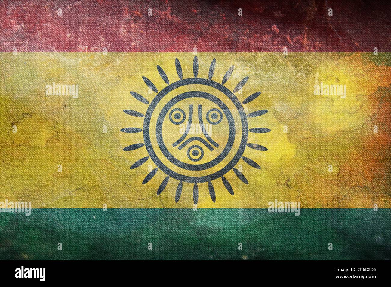 retro flag of Native peoples of Central America Taino people with grunge texture. flag representing ethnic group or culture, regional authorities. no Stock Photo