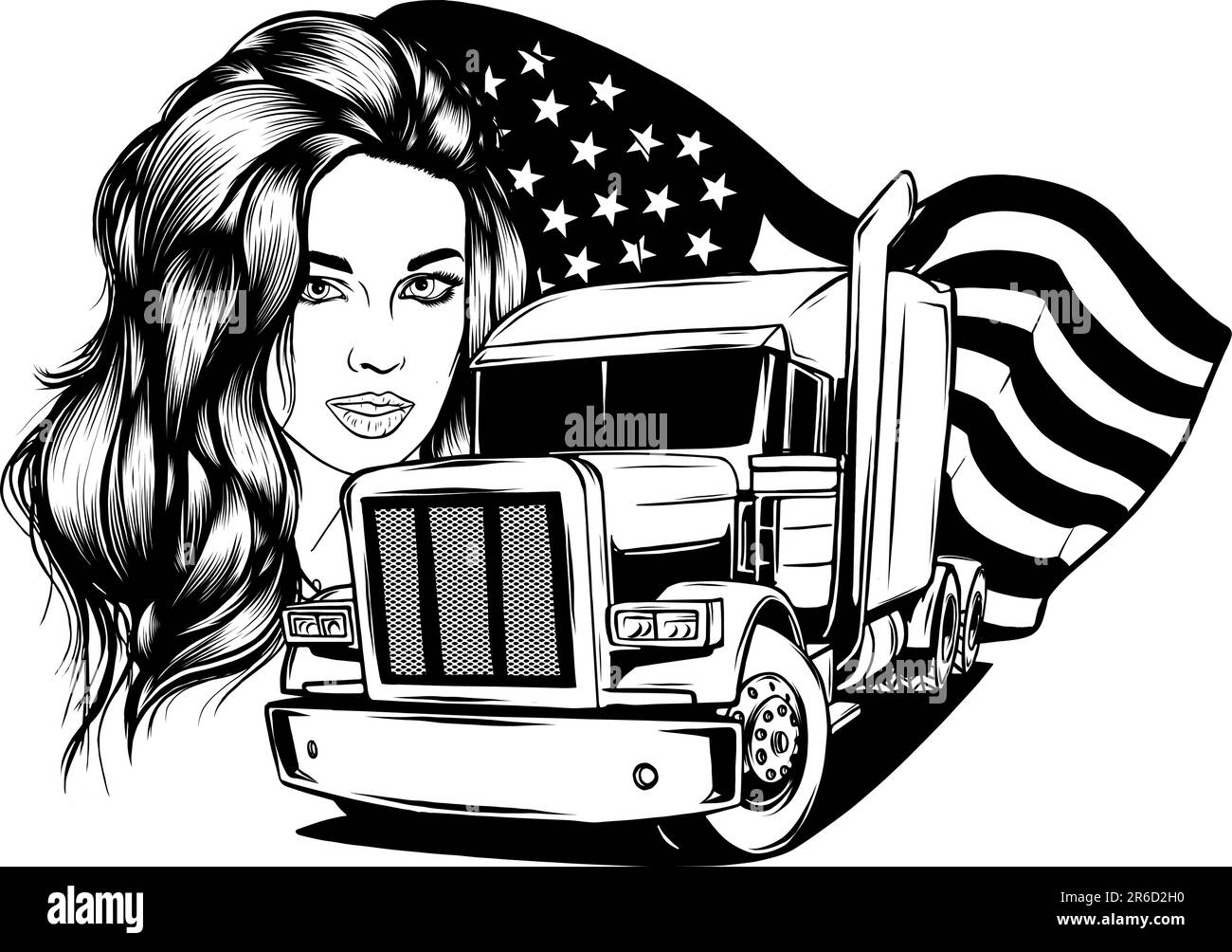 Woman truck driver trucker Black and White Stock Photos & Images Alamy