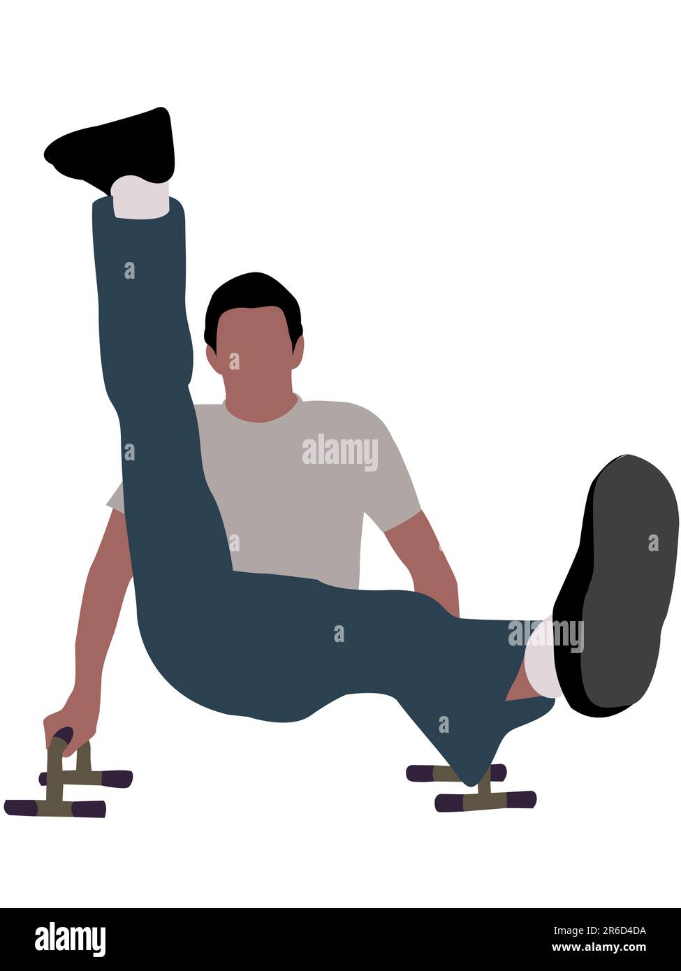man doing excercise for fitness on isolated white background Stock Vector