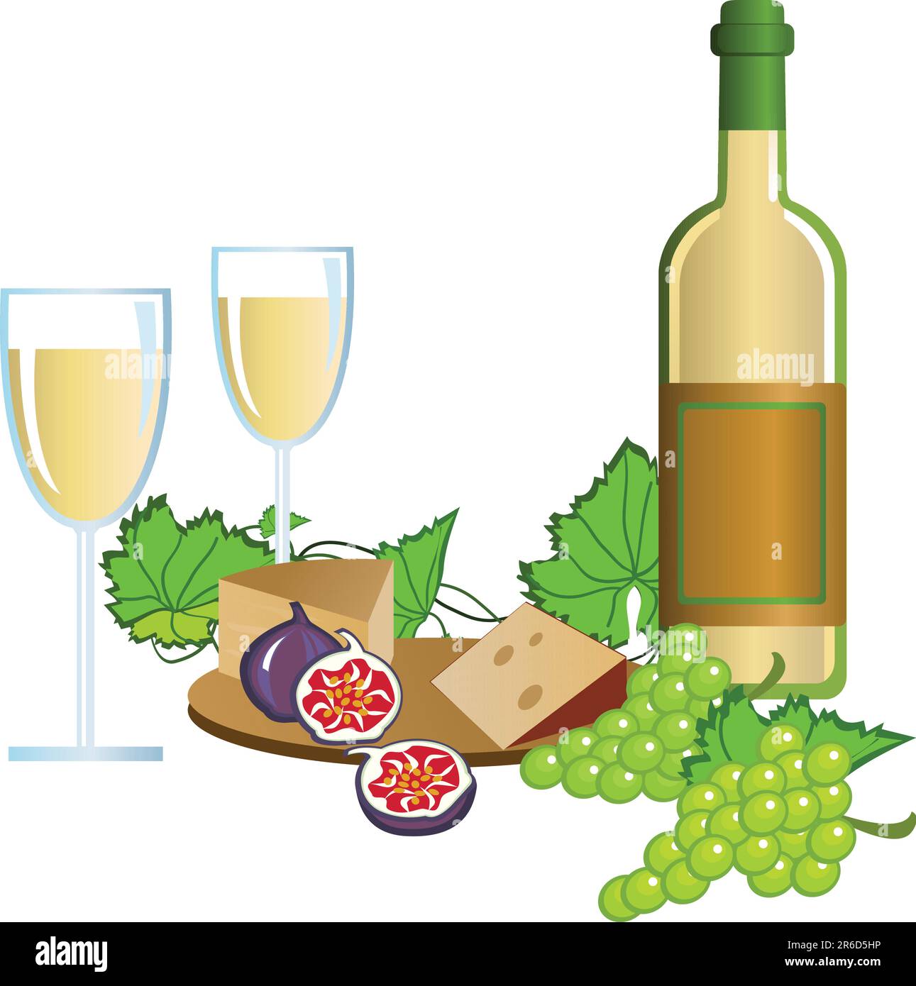 Illustration of wine and fruits Stock Vector Image & Art Alamy