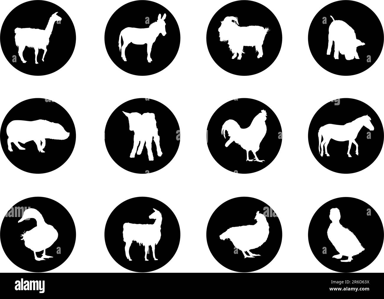 African animals painting Black and White Stock Photos & Images - Alamy