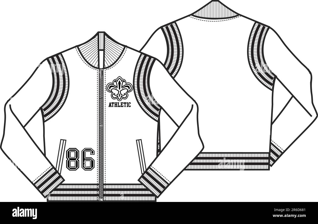 lady baseball style jacket Stock Vector