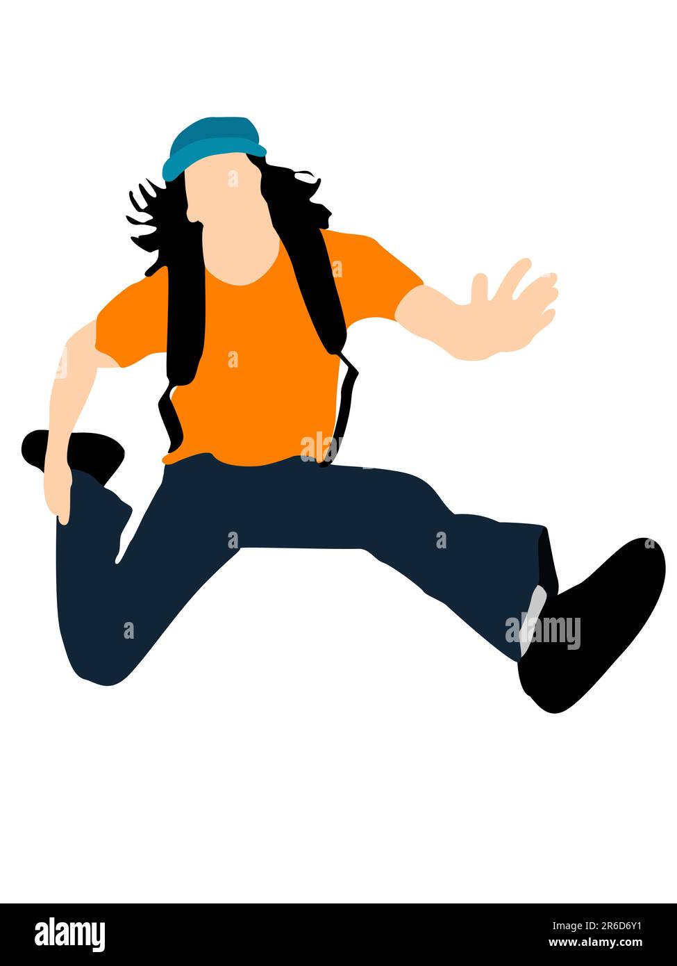 casual man jumping in air on isolated background Stock Vector Image ...
