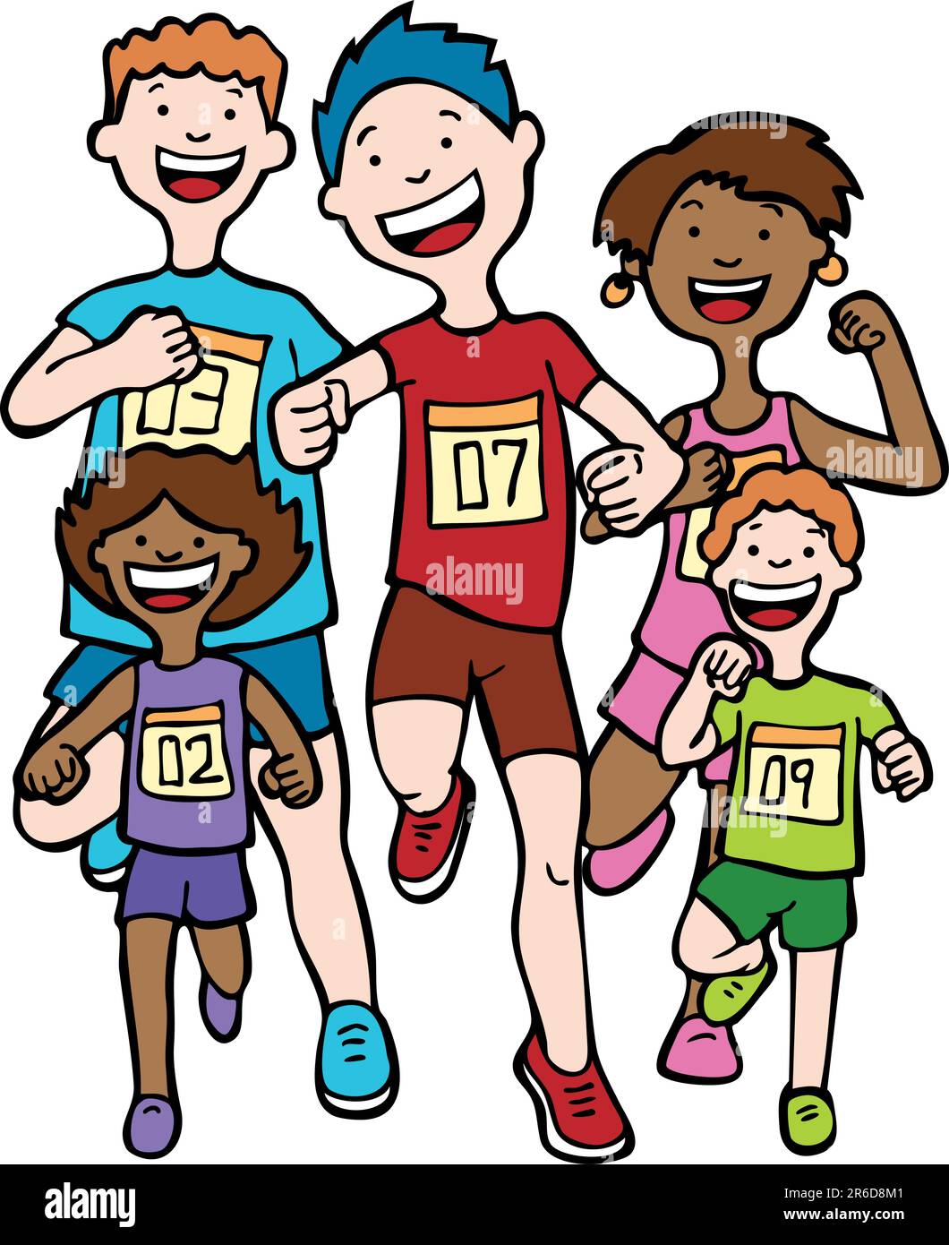 5 diverse runners in a marathon Stock Vector Image & Art Alamy