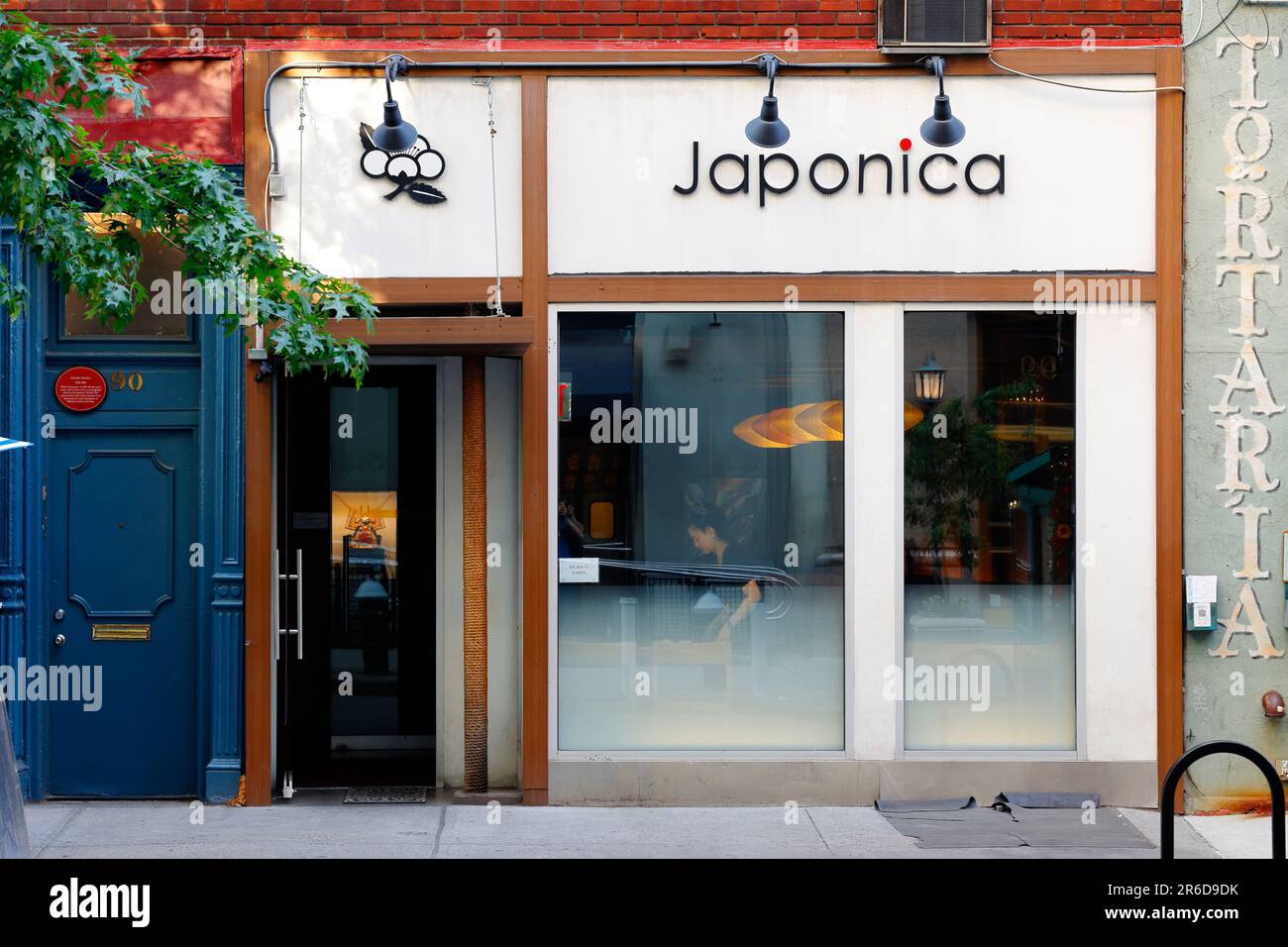 Japonica, 90 University Pl, New York, NYC storefront photo of a Japanese restaurant in Manhattan's Greenwich Village neighborhood. Stock Photo