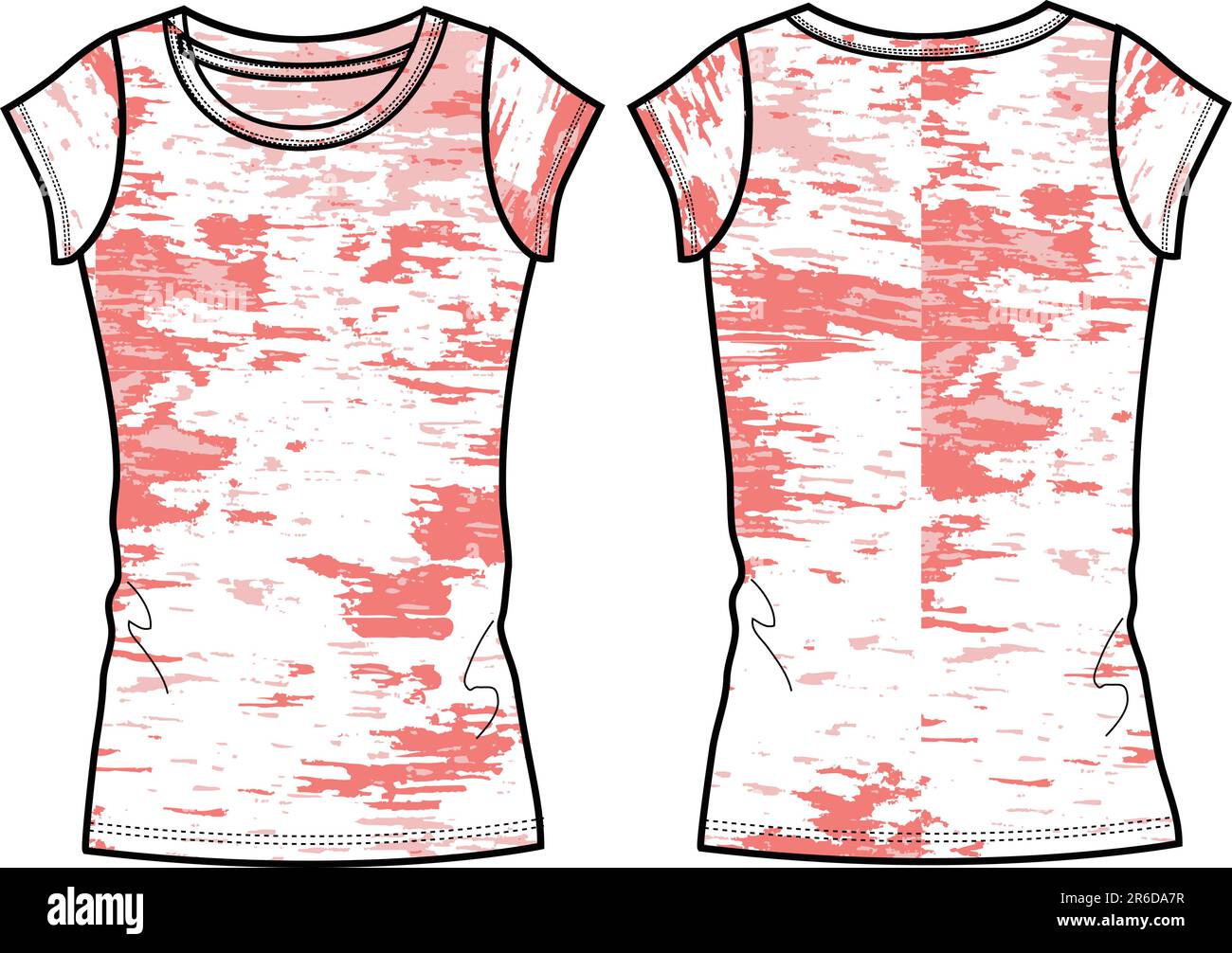 T-Shirt mit Burn-Out Muster