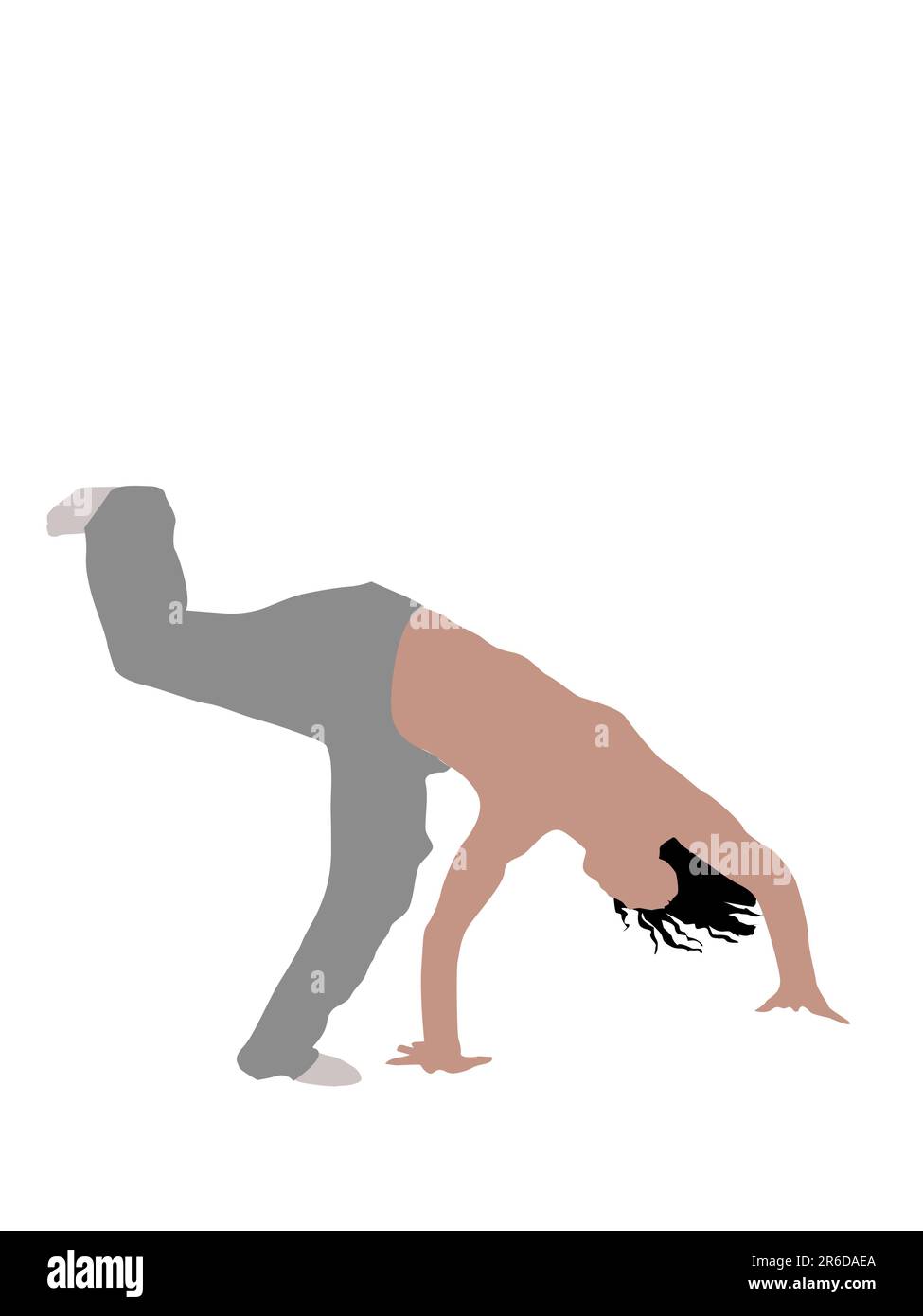 man doing  handstand on white background Stock Vector