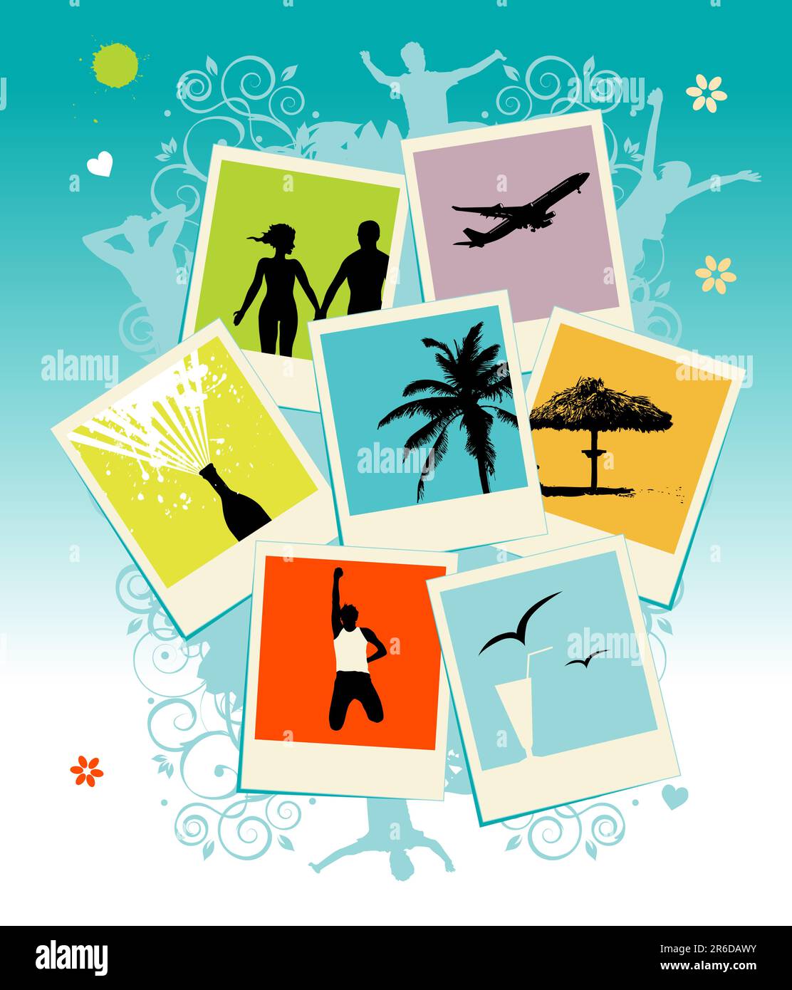 Collage of photos. Template. Insert your picture into frame Stock