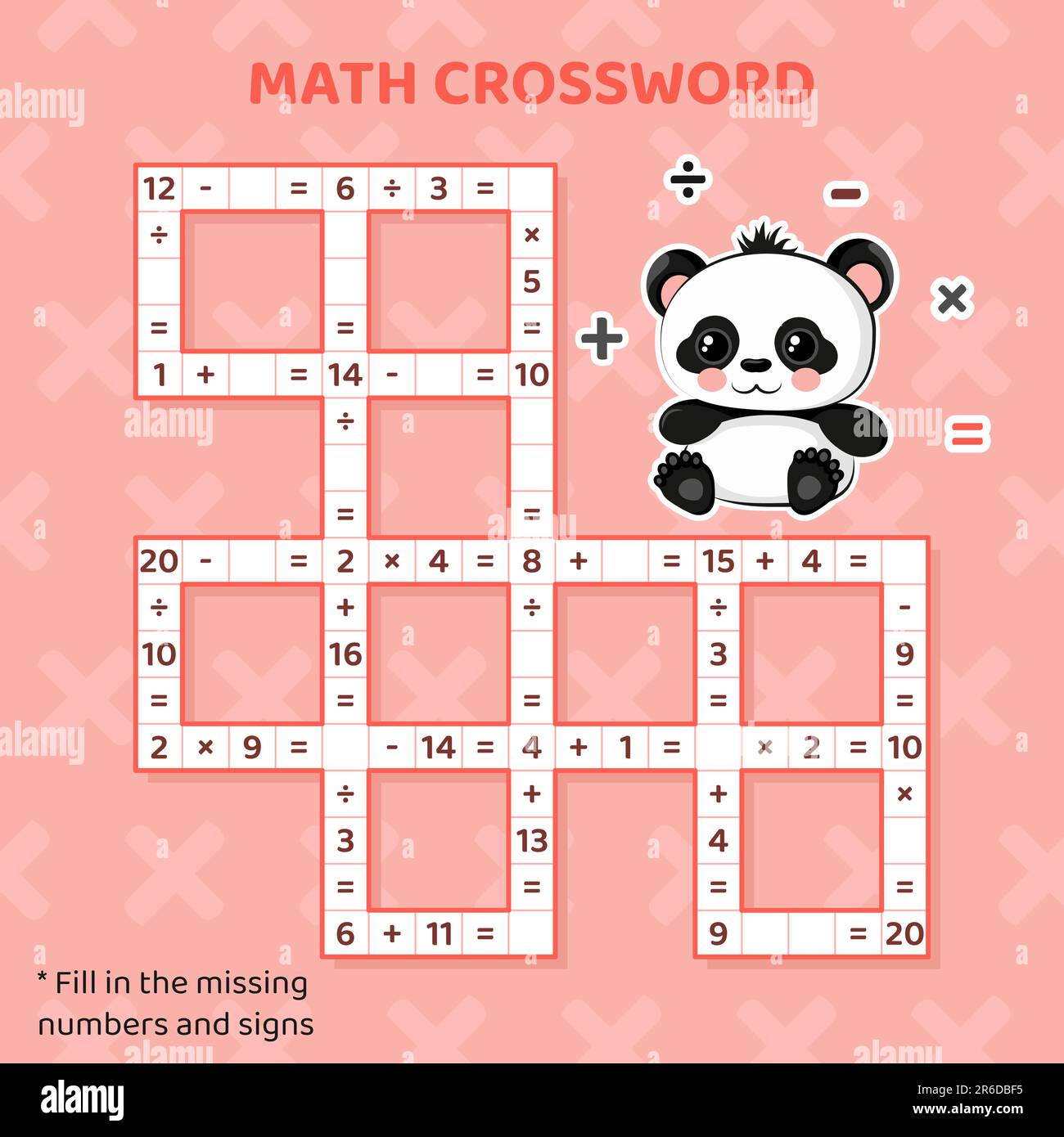 Math Crossword Puzzle For Kids Addition Subtraction Multiplication Math Crossword Puzzle For Kids Addition Subtraction Multiplication