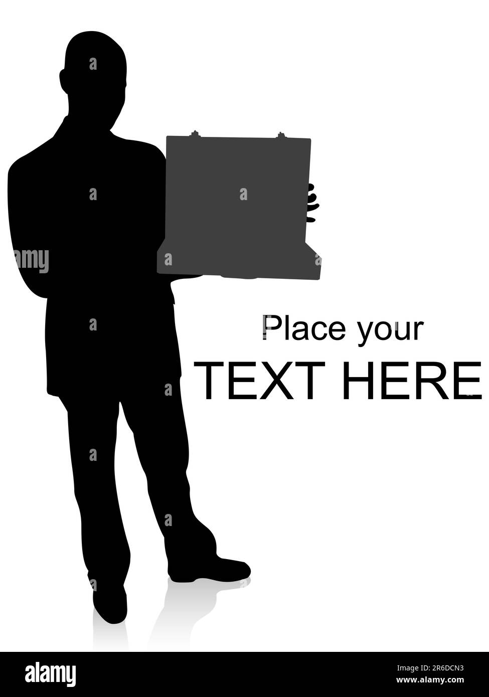 standing businessman with briefcase with white background Stock Vector ...