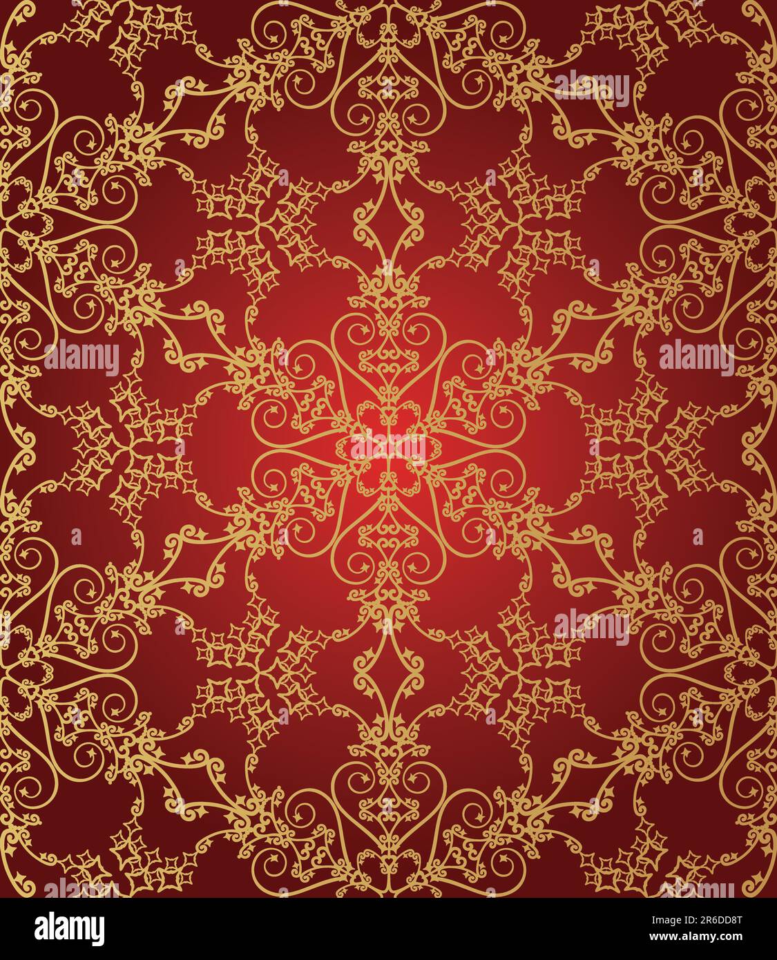 Seamless brown floral damask wallpaper. Available in vector format