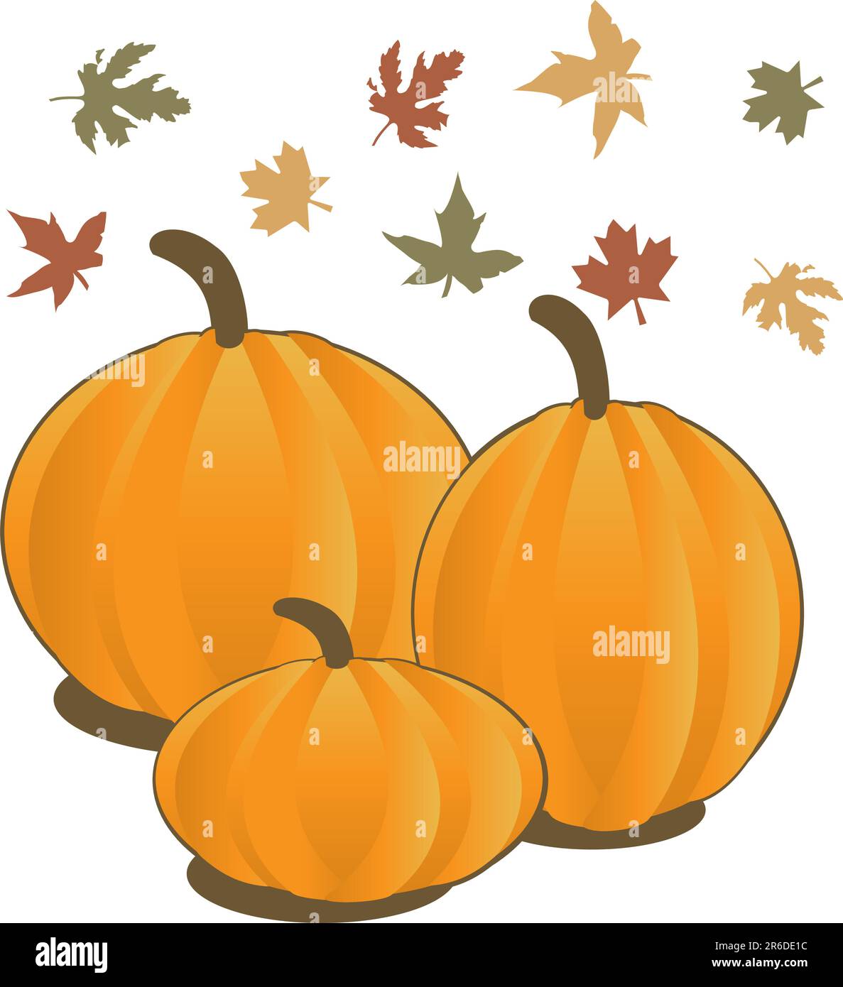 Vector Illustration for Fall Autumn Leaves and Pumpkins Stock Vector ...