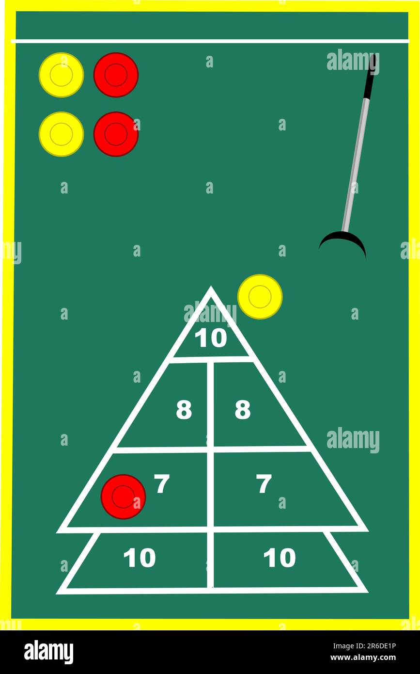 A shuffleboard court with cue and pucks Stock Vector Image & Art Alamy