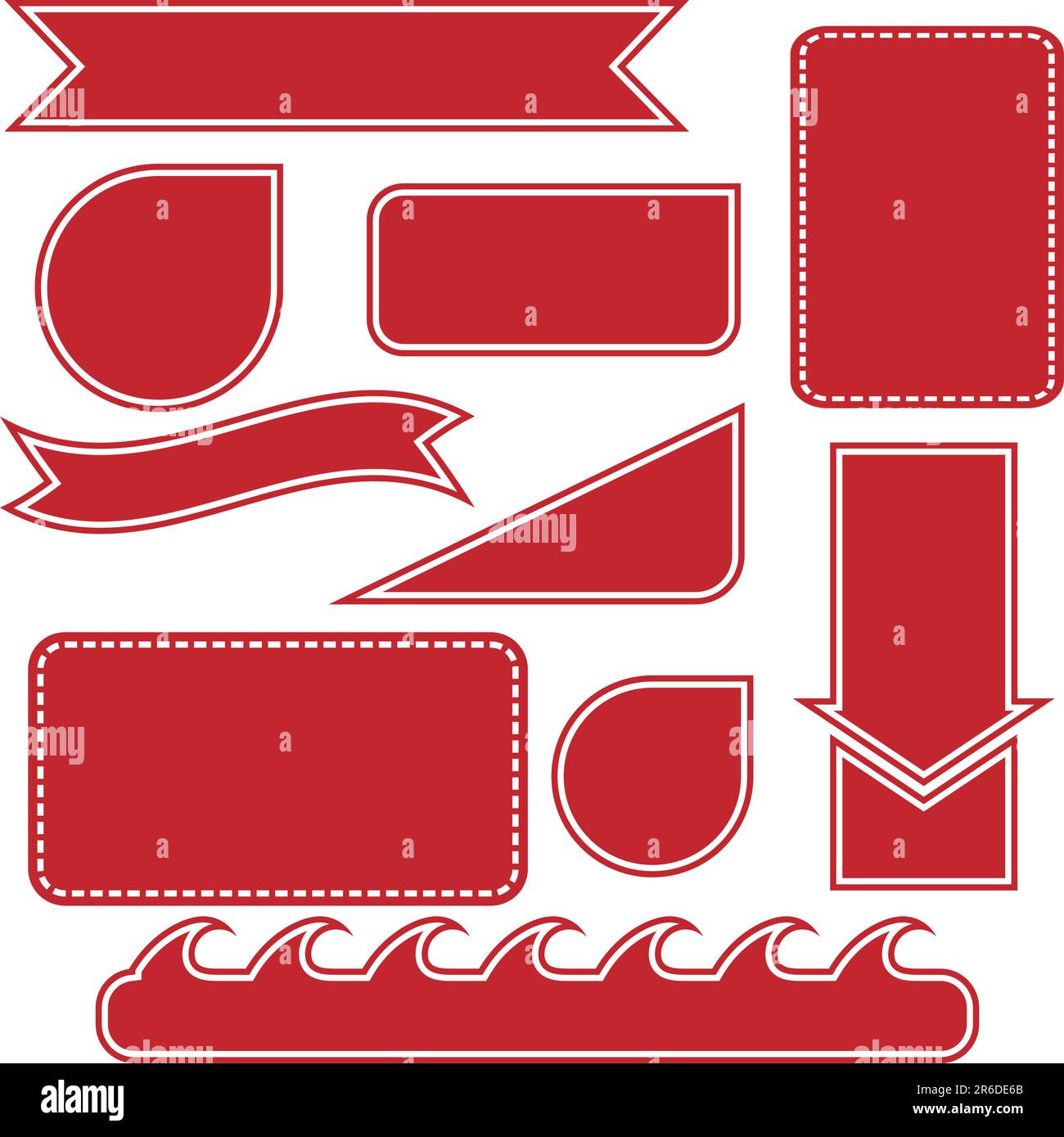 Set of multiple web labels and icons red Stock Vector Image & Art Alamy