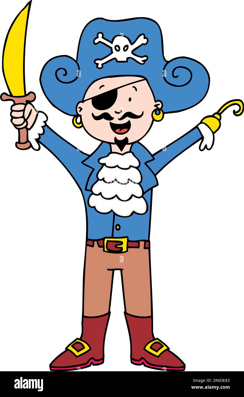 Cartoon image of a friendly pirate. Stock Vector