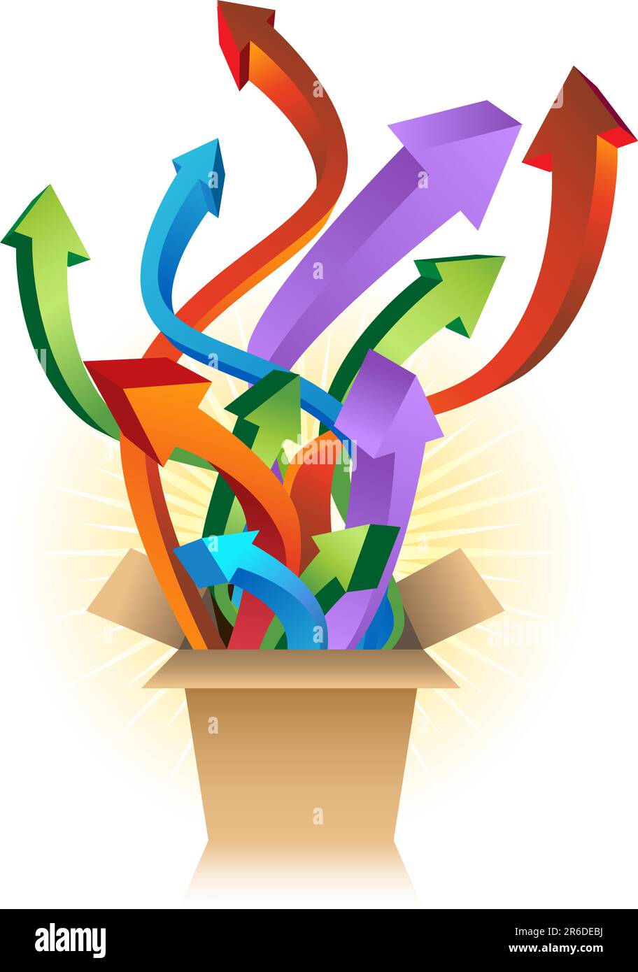 3D arrows coming out of a box Stock Vector Image & Art - Alamy