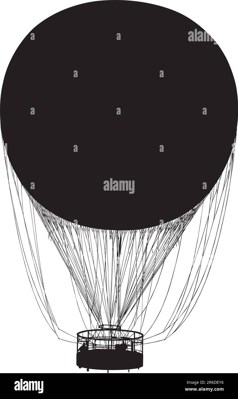 Vector silhouette of helium gas air balloon Stock Vector