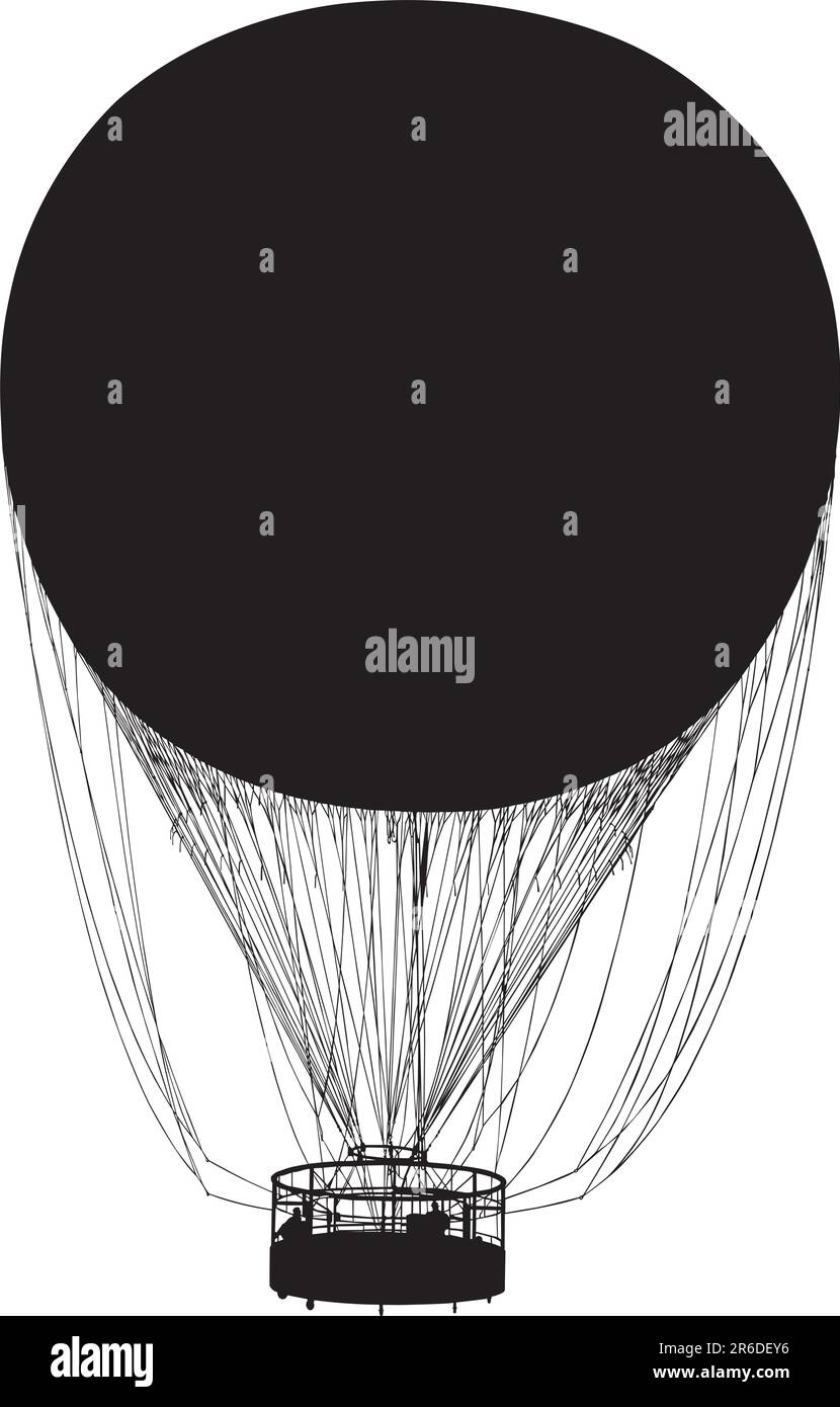 Vector silhouette of helium gas air balloon Stock Vector Image & Art ...