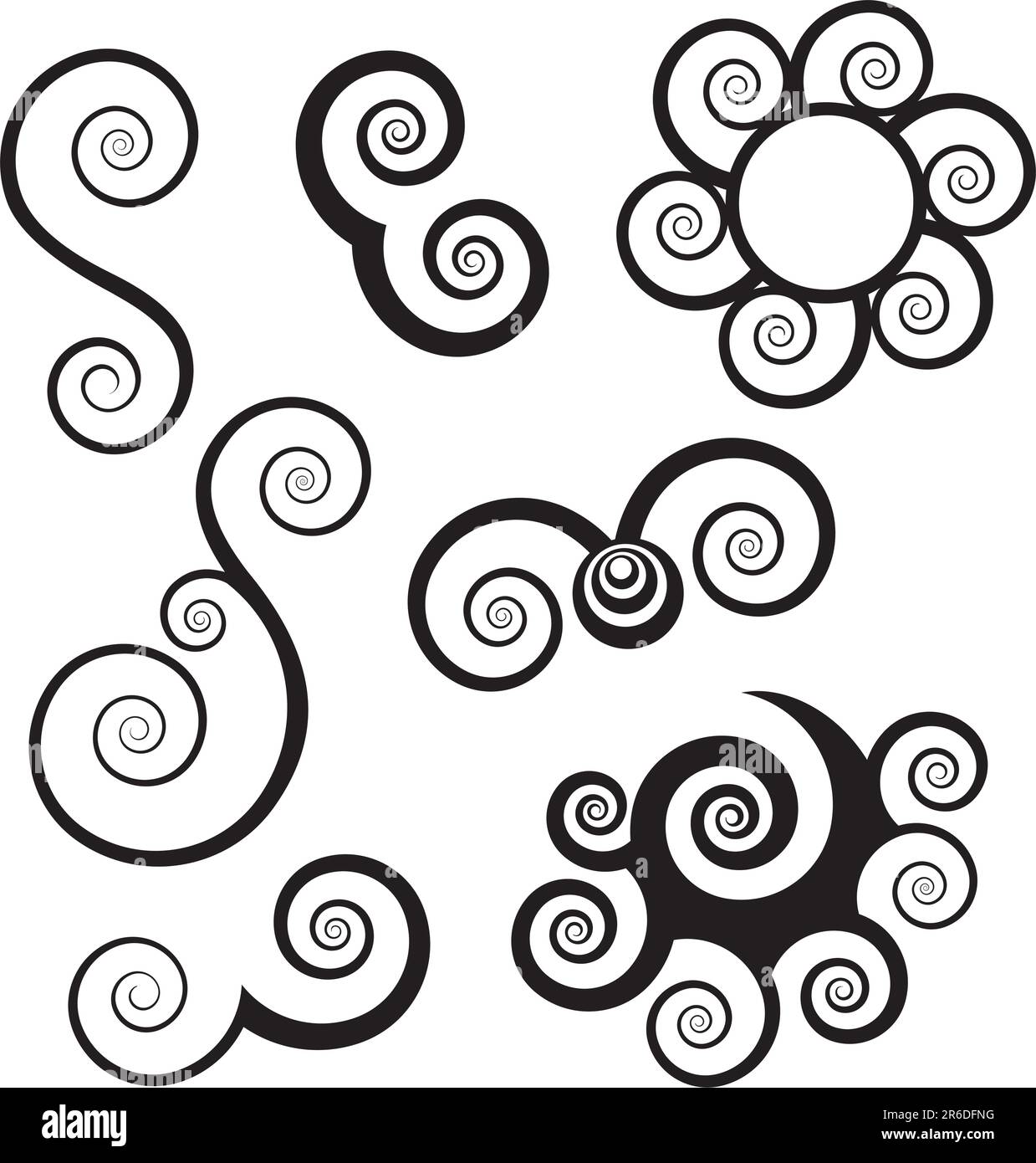 spiral vector symbol made of spirals and curves Stock Vector Image ...