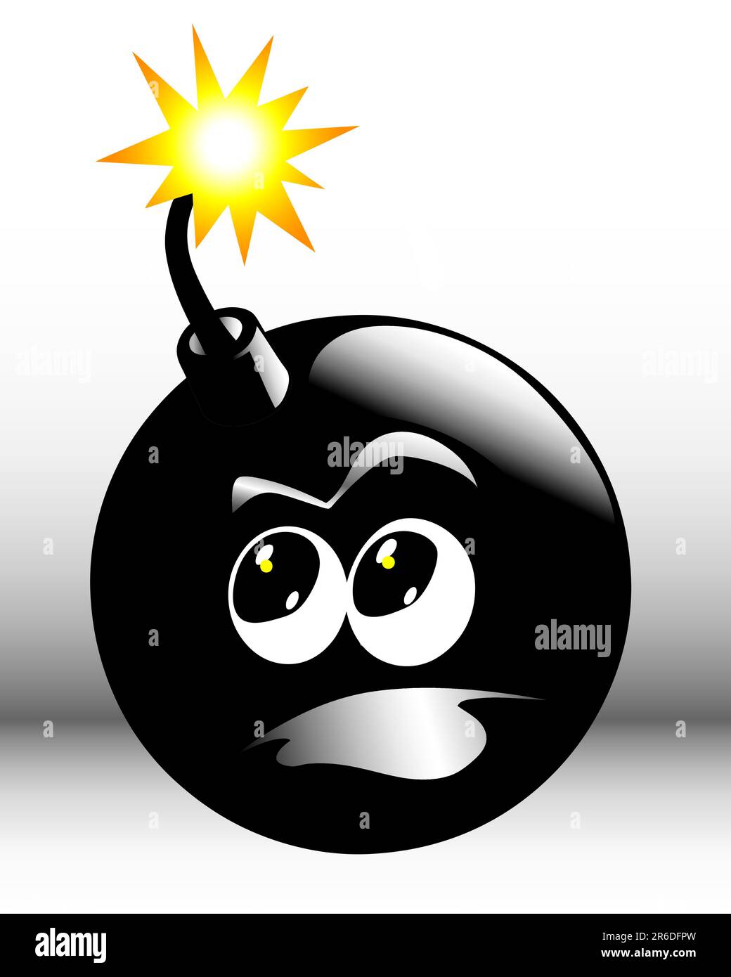 vector illustration of a bomb with lighted fuse Stock Vector
