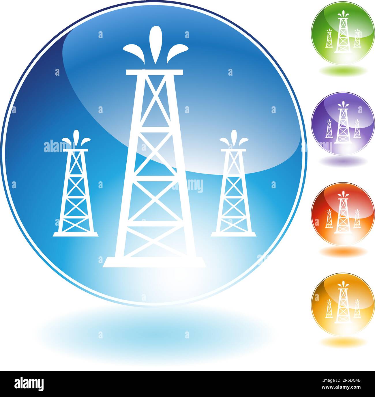 20th century gushing oil well clipart