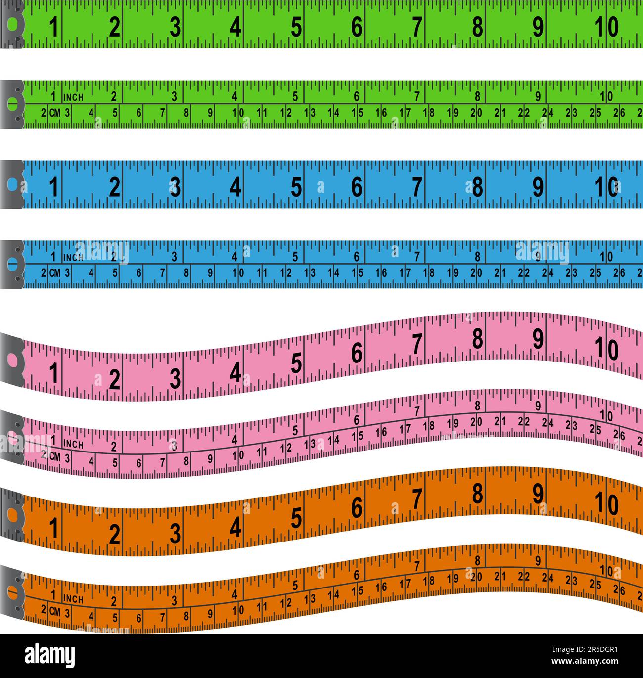 https://c8.alamy.com/comp/2R6DGR1/colorful-measuring-tape-set-in-inches-and-centimeters-2R6DGR1.jpg