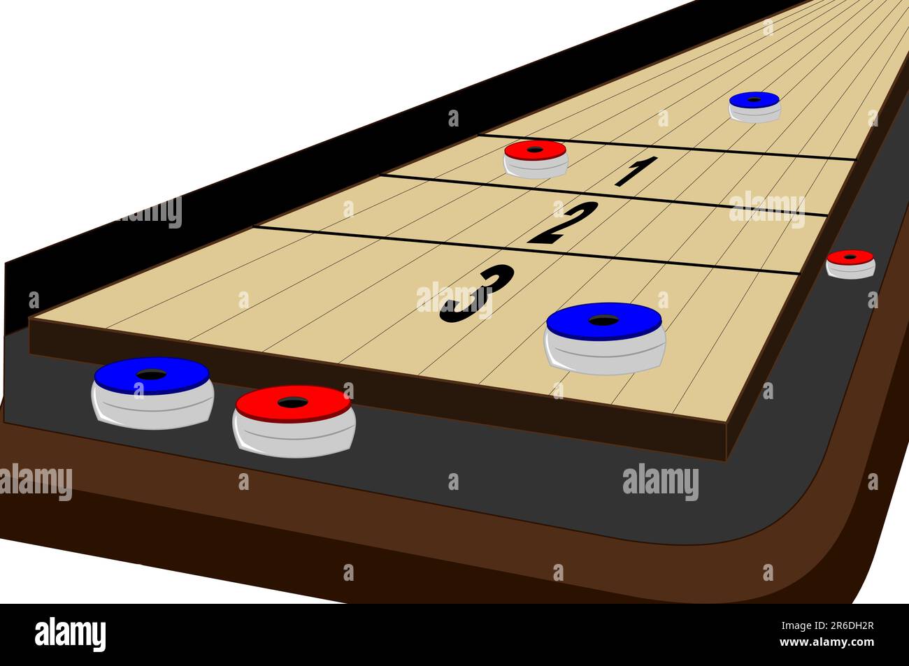 A shuffleboard table with pucks Stock Vector Image & Art Alamy