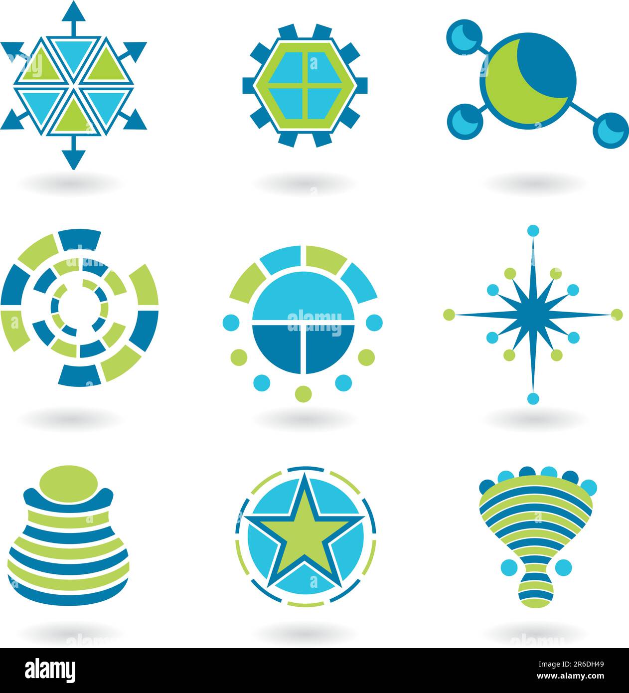 A set of nine creative design element icons. Stock Vector