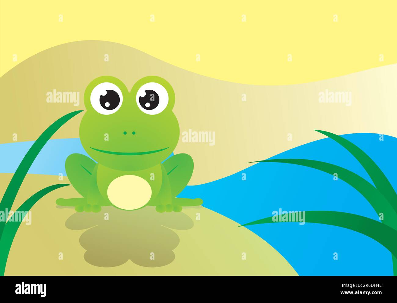 illustration of cute green frog Stock Vector Image & Art Alamy