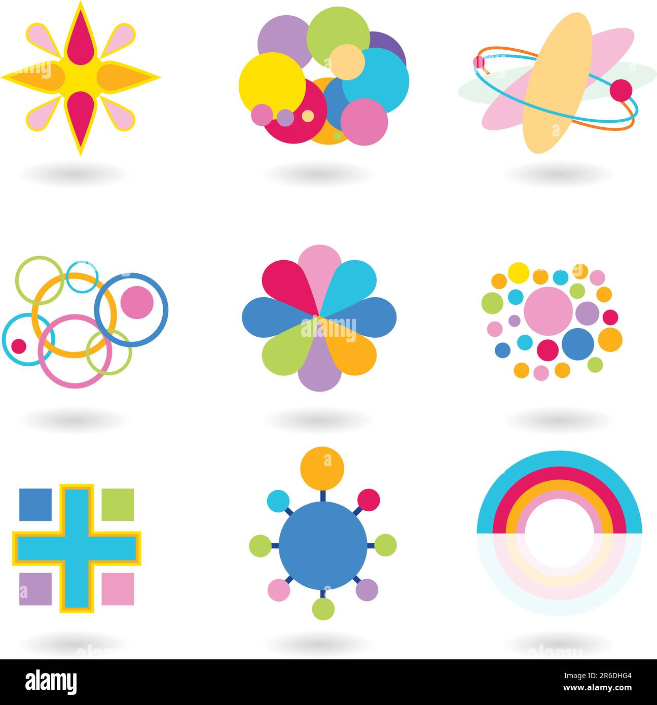 A set of nine creative design element icons. Stock Vector