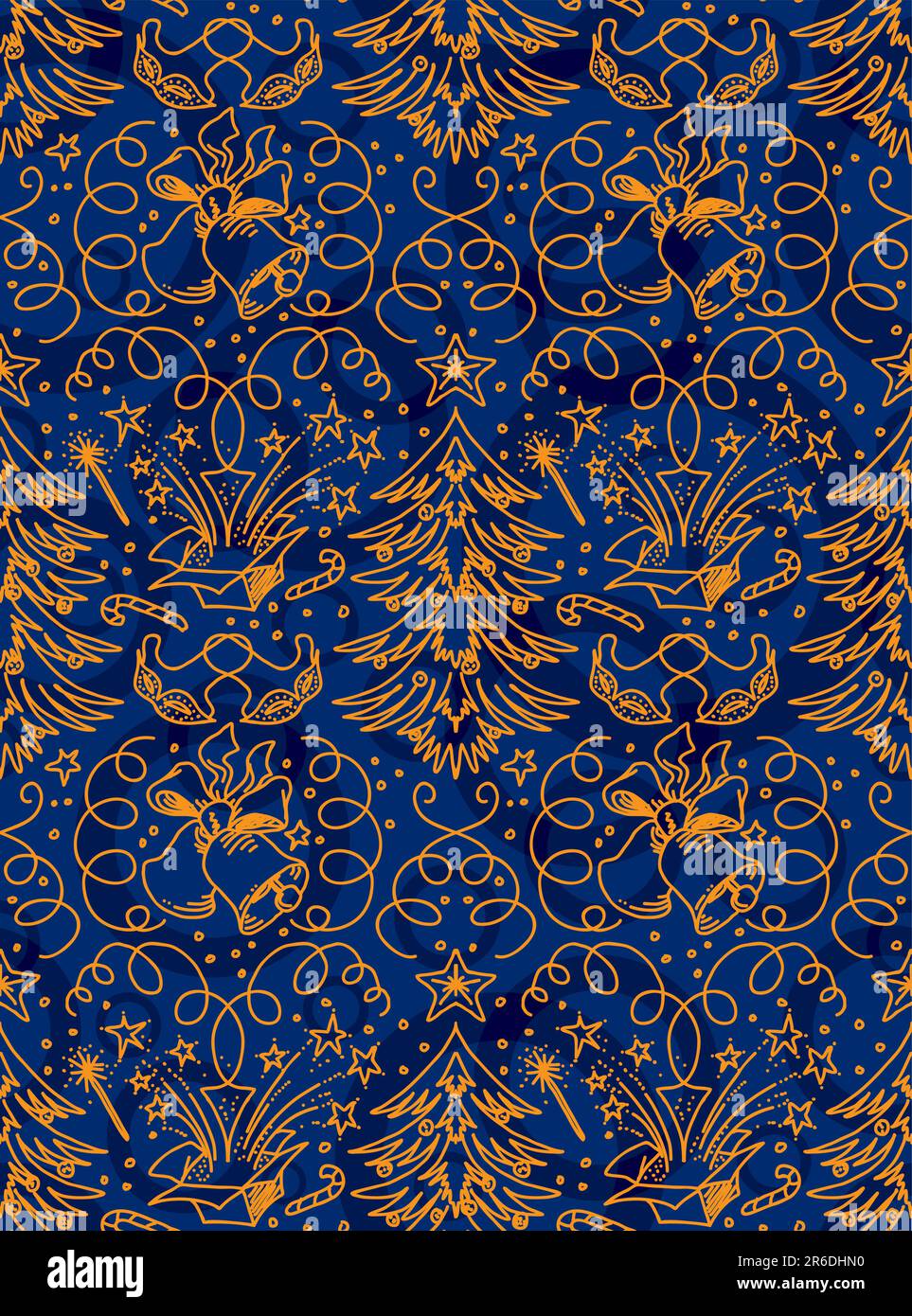 vector seamless pattern with christmas elements Stock Vector