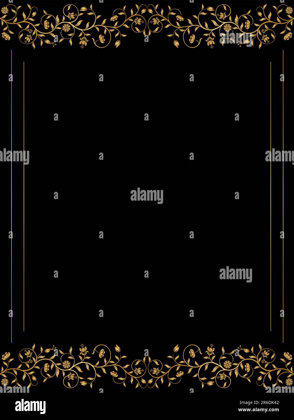 Gold floral frame. Vector Stock Vector Image & Art - Alamy