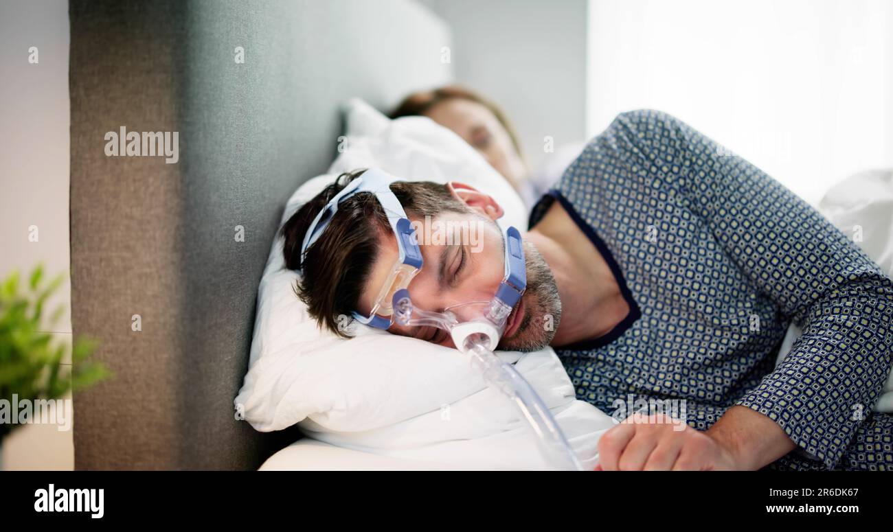 Sleep Apnea Oxygen Mask Equipment And Cpap Machine Stock Photo - Alamy