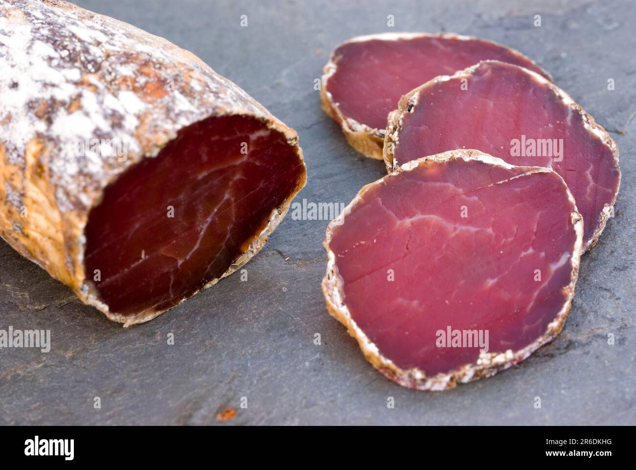 Traditionally Crafted Salami Stock Photo