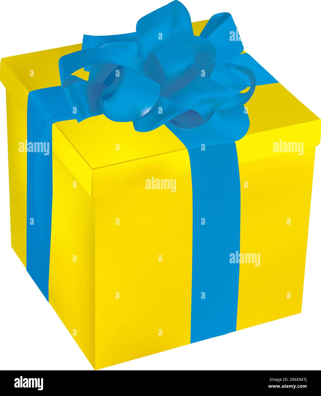 yellow Gift Box With blue Ribbon vector illustration Stock Vector Image